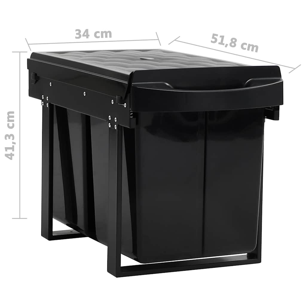 51181 vidaXL Kitchen Cupboard Pull-out Dustbin Soft-Close 48 L
