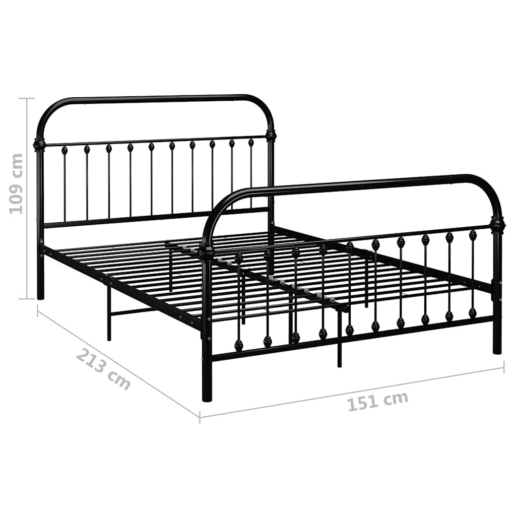 Bed Frame without Mattress with Headboard Black 140x200 cm Metal