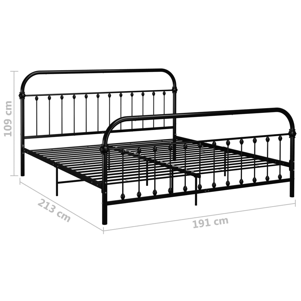 Bed Frame | Black | Metal | Super King | Classic/Traditional | Bed Frame
