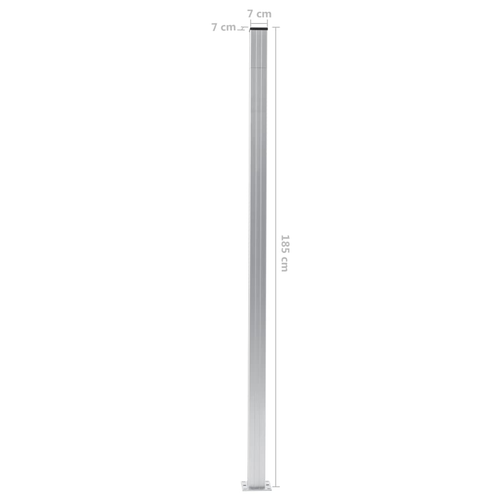 49077 vidaXL Fence Posts 3 pcs Aluminium 185 cm