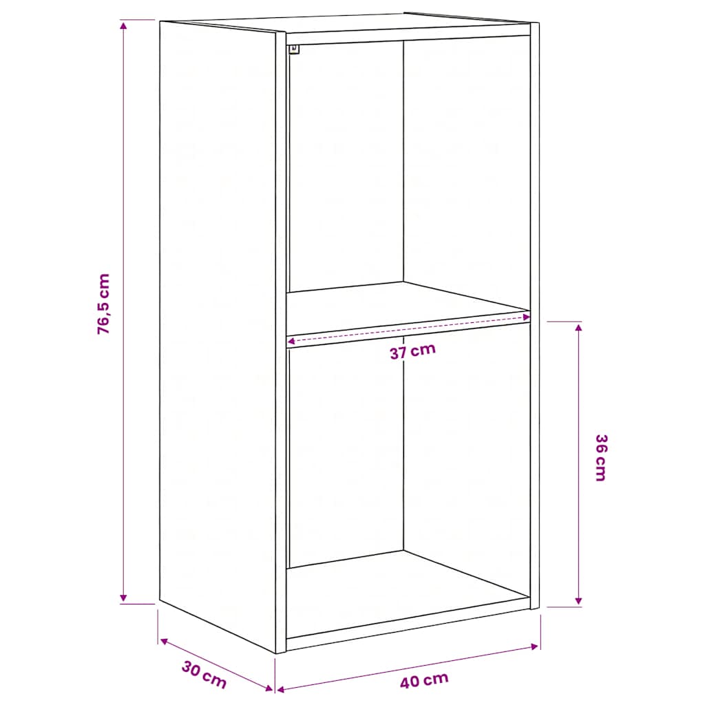 Bookcase Sonoma Oak 40x30x76,5 cm Engineered Wood
