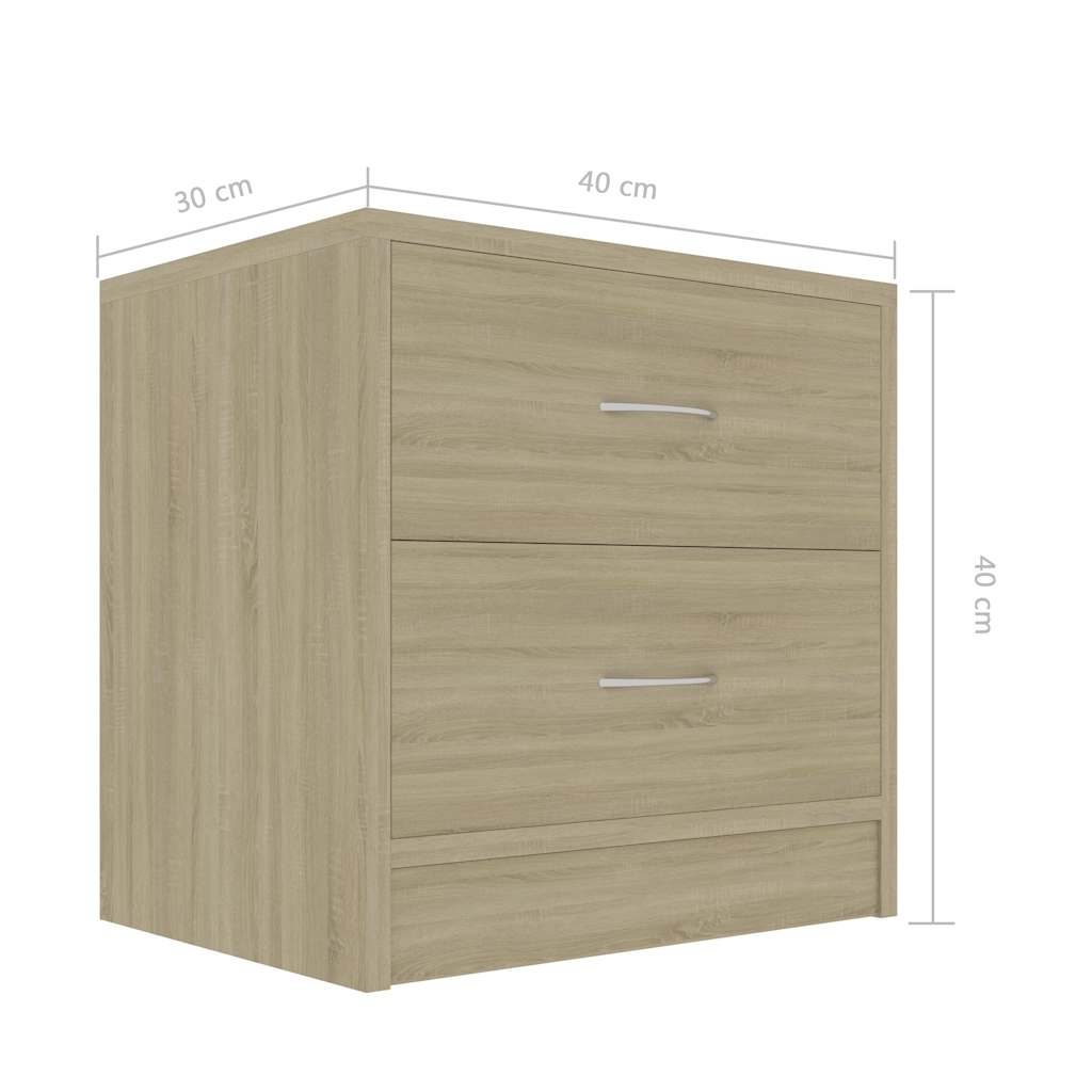 801042 vidaXL Bedside Cabinets 2 pcs Sonoma Oak 40x30x40 cm Engineered Wood