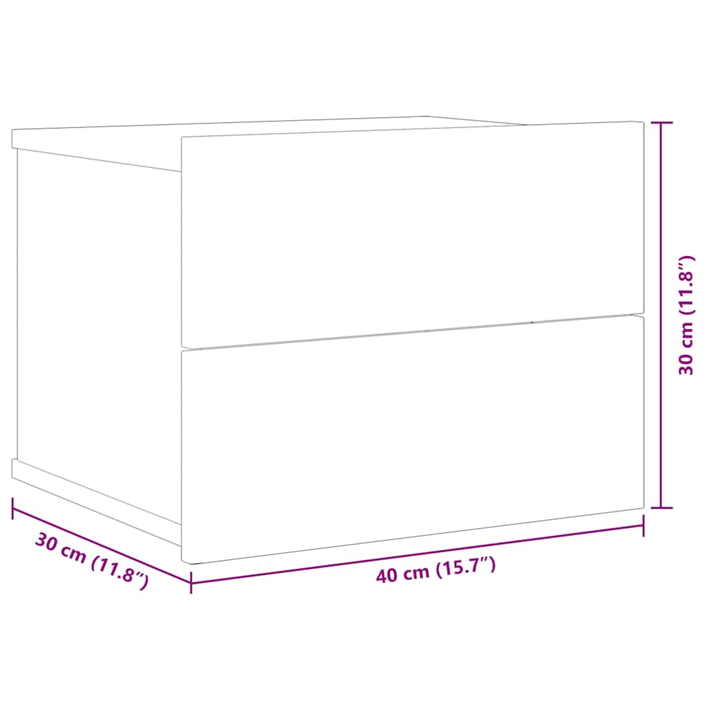 801059 vidaXL Bedside Cabinet Sonoma Oak 40x30x30 cm Engineered Wood