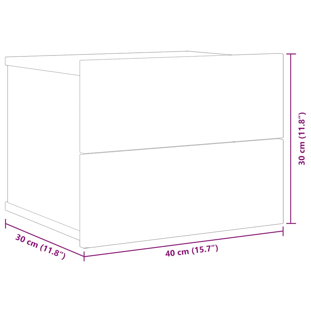 801061 vidaXL Bedside Cabinet Concrete Grey 40x30x30 cm Engineered Wood
