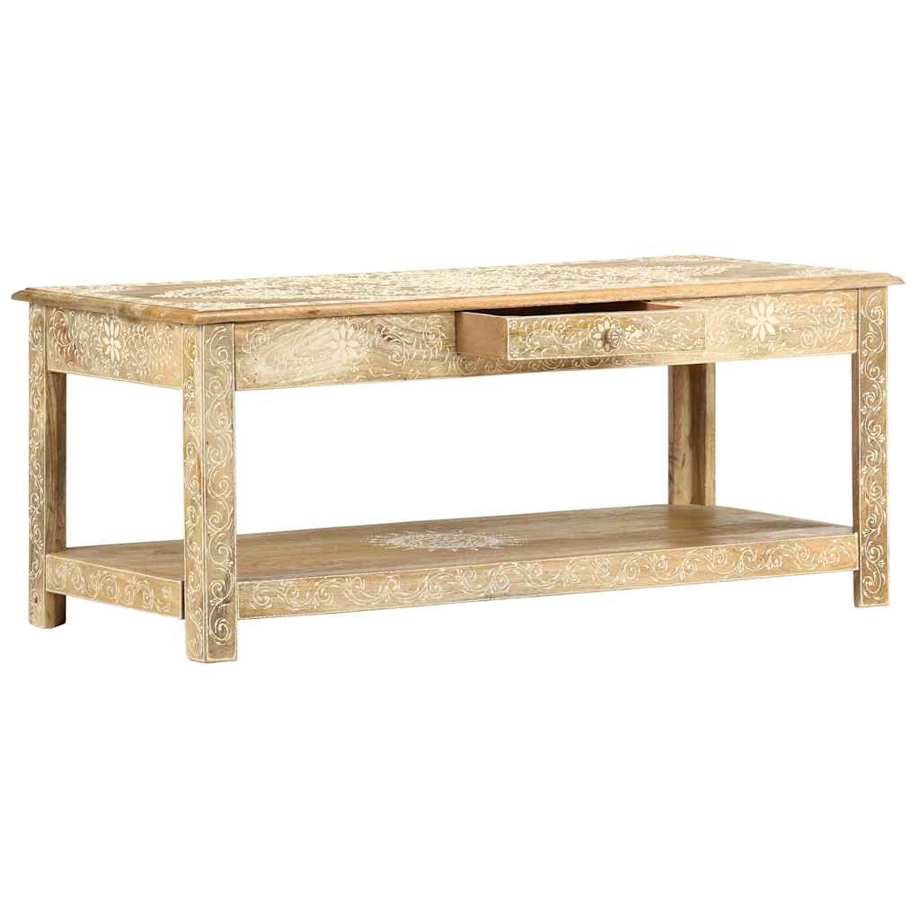 286146 vidaXL Coffee Table 110x50x45 cm Hand Painted Solid Mango Wood