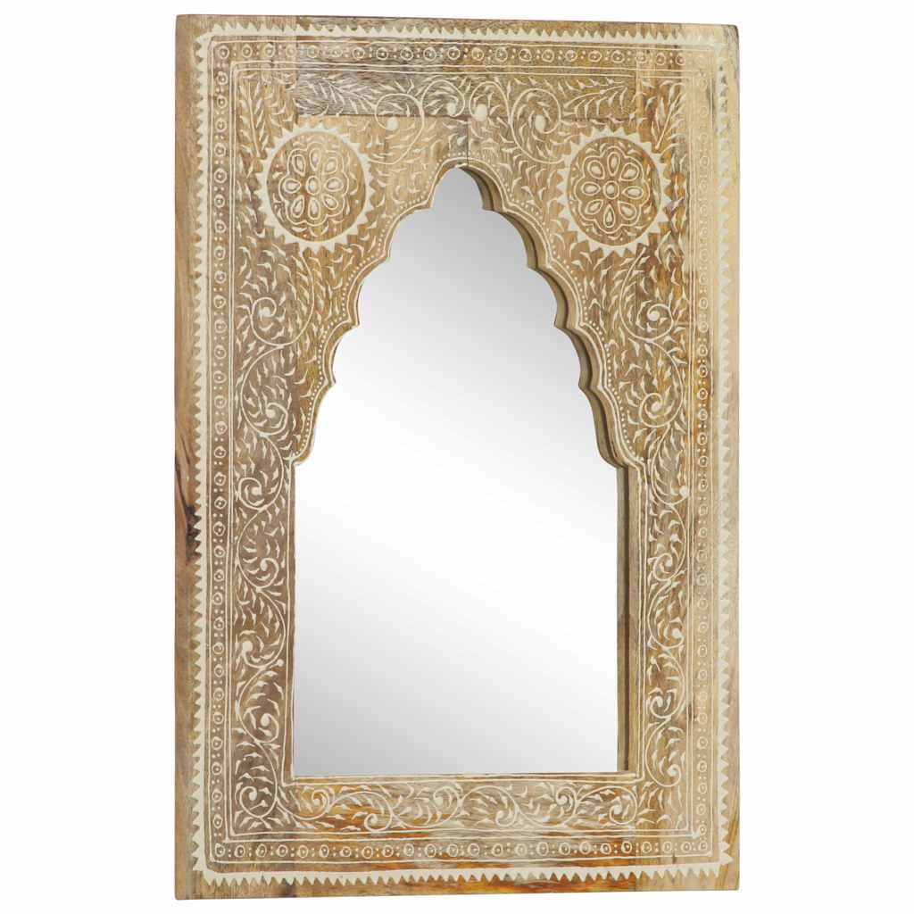 286156 vidaXL Hand Painted Mirror 40x55 cm Solid Mango Wood