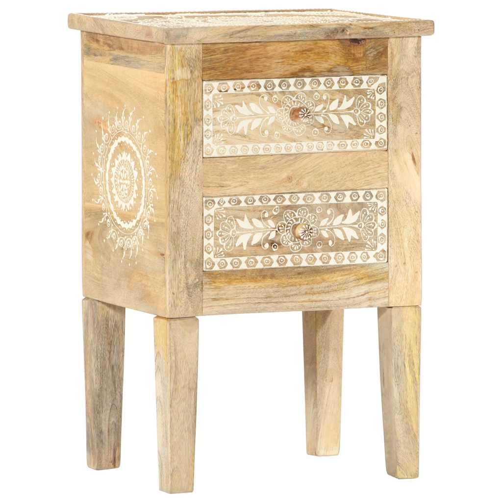 286161 vidaXL Hand Painted Bedside Cabinet 40x30x60 cm Solid Mango Wood