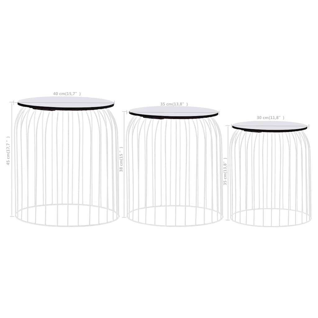 287656 vidaXL Coffee Tables 3 pcs White