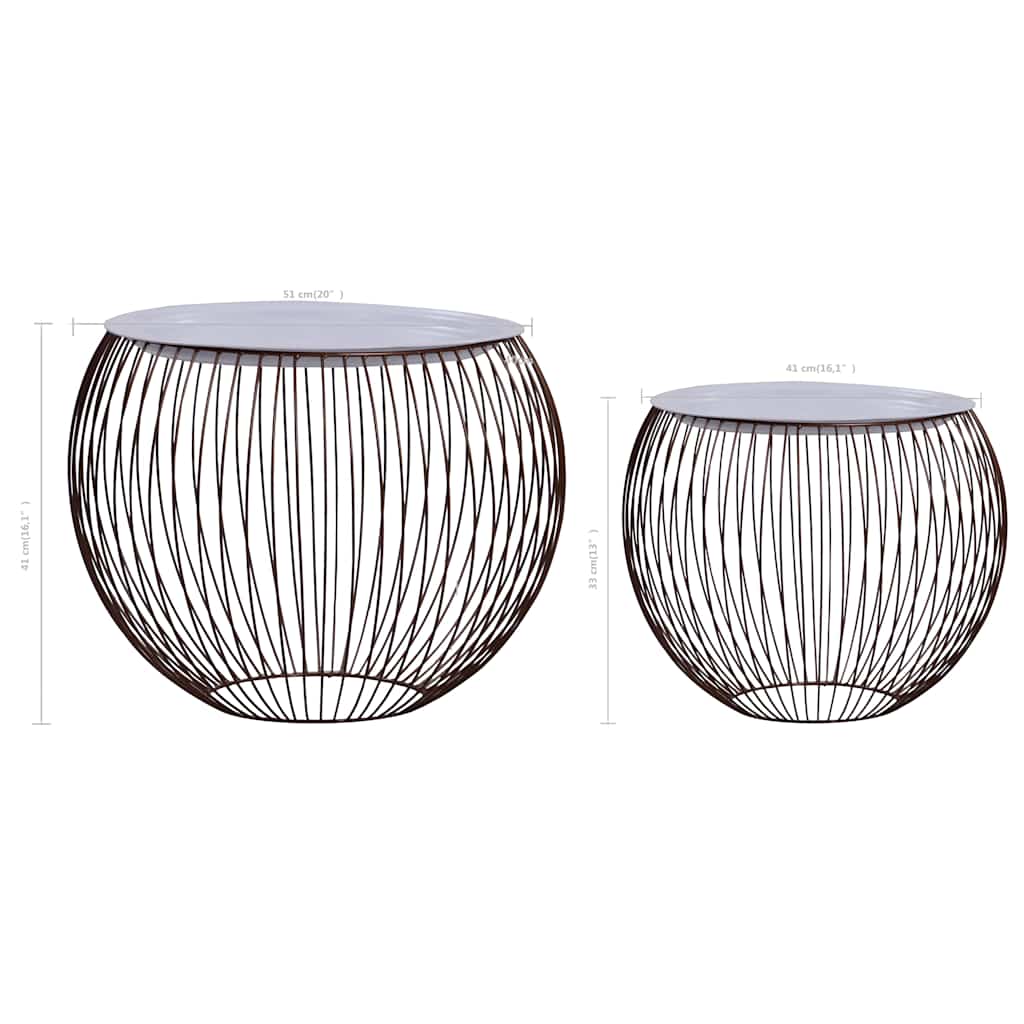 287660 vidaXL Coffee Table 2 pcs Gold