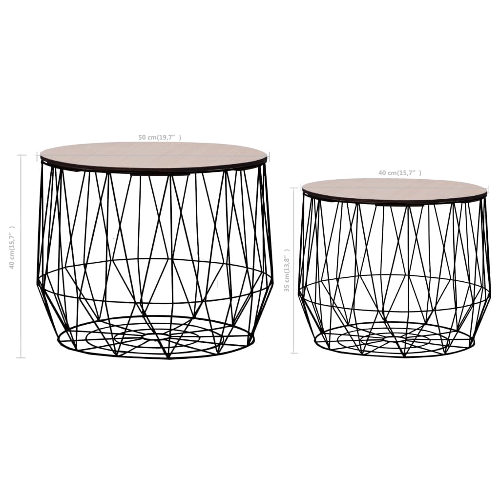 287663 vidaXL Coffee Table 2 pcs Black