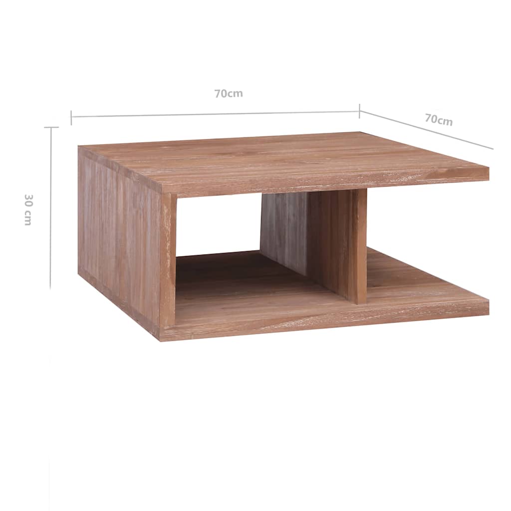 287898 vidaXL Coffee Table 70x70x30 cm Solid Teak Wood