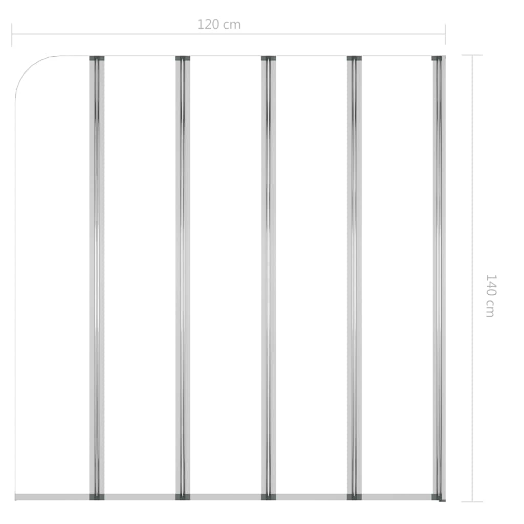 146224 vidaXL Bath Enclosure 120x140 cm Tempered Glass Transparent