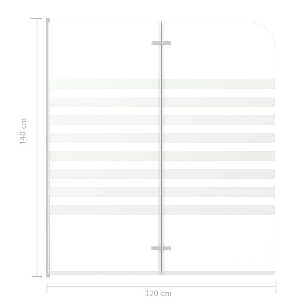 146225 vidaXL Bath Enclosure 120x140 cm Tempered Glass Stripe