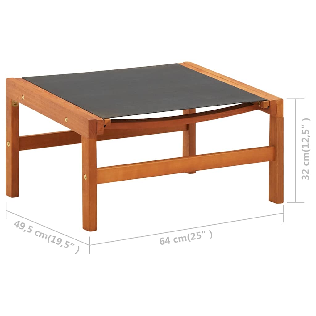 48700 vidaXL Garden Chair with Footrest Solid Eucalyptus Wood and Textilene