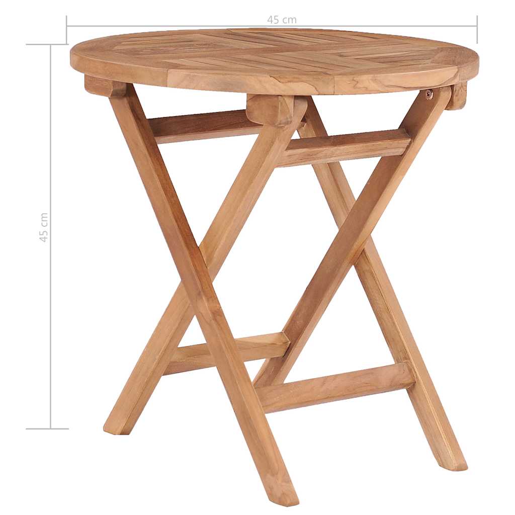48976 vidaXL Folding Garden Table 45 cm Solid Teak Wood