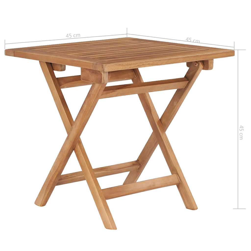 48977 vidaXL Folding Garden Table 45x45x45 cm Solid Teak Wood