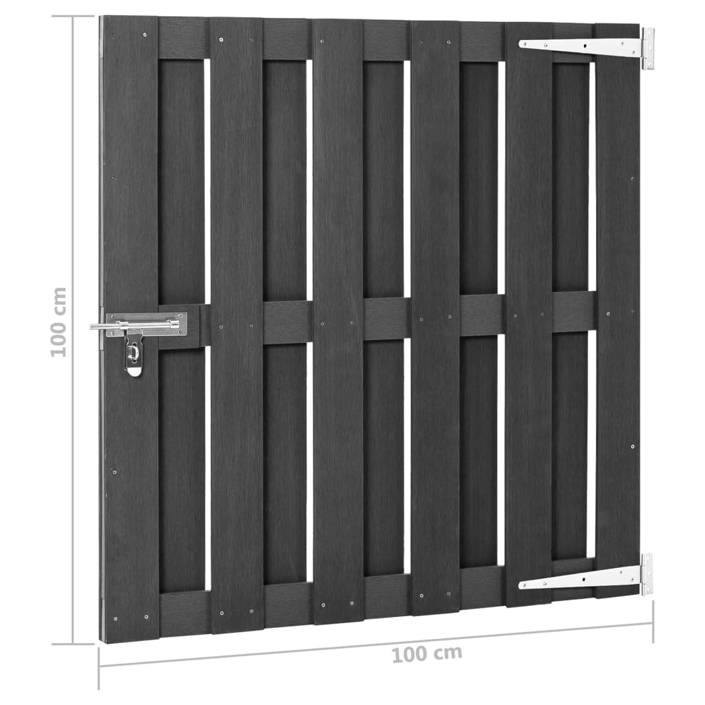 49083 vidaXL Garden Gate WPC 100x100 cm Grey