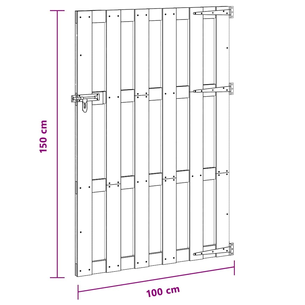 49085 vidaXL Garden Gate WPC 100x150 cm Grey