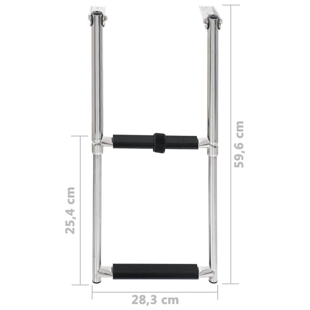 92373 vidaXL Folding Boarding Ladder 2-step Stainless Steel