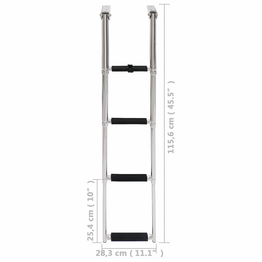 92375 vidaXL Folding Boarding Ladder 4-step Stainless Steel
