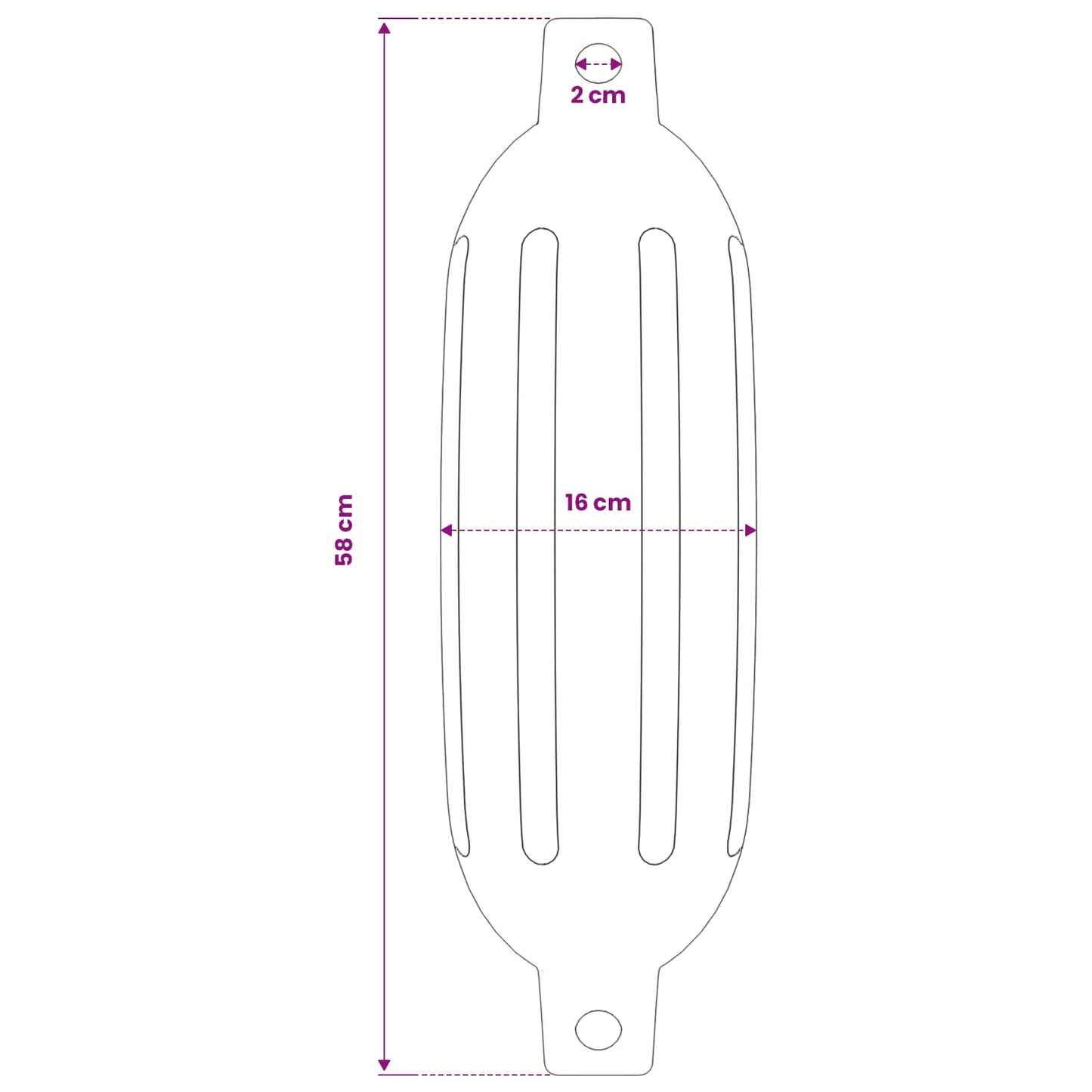 Boat bumpers 4.1 kg 58.5 x 16.5 cm Black PVC