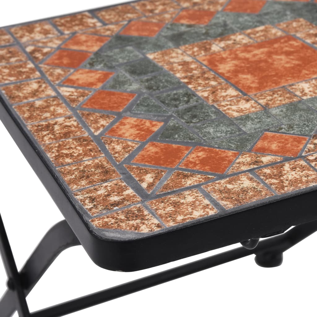 Mosaic Bistro Set | Terracotta, Grey, Orange