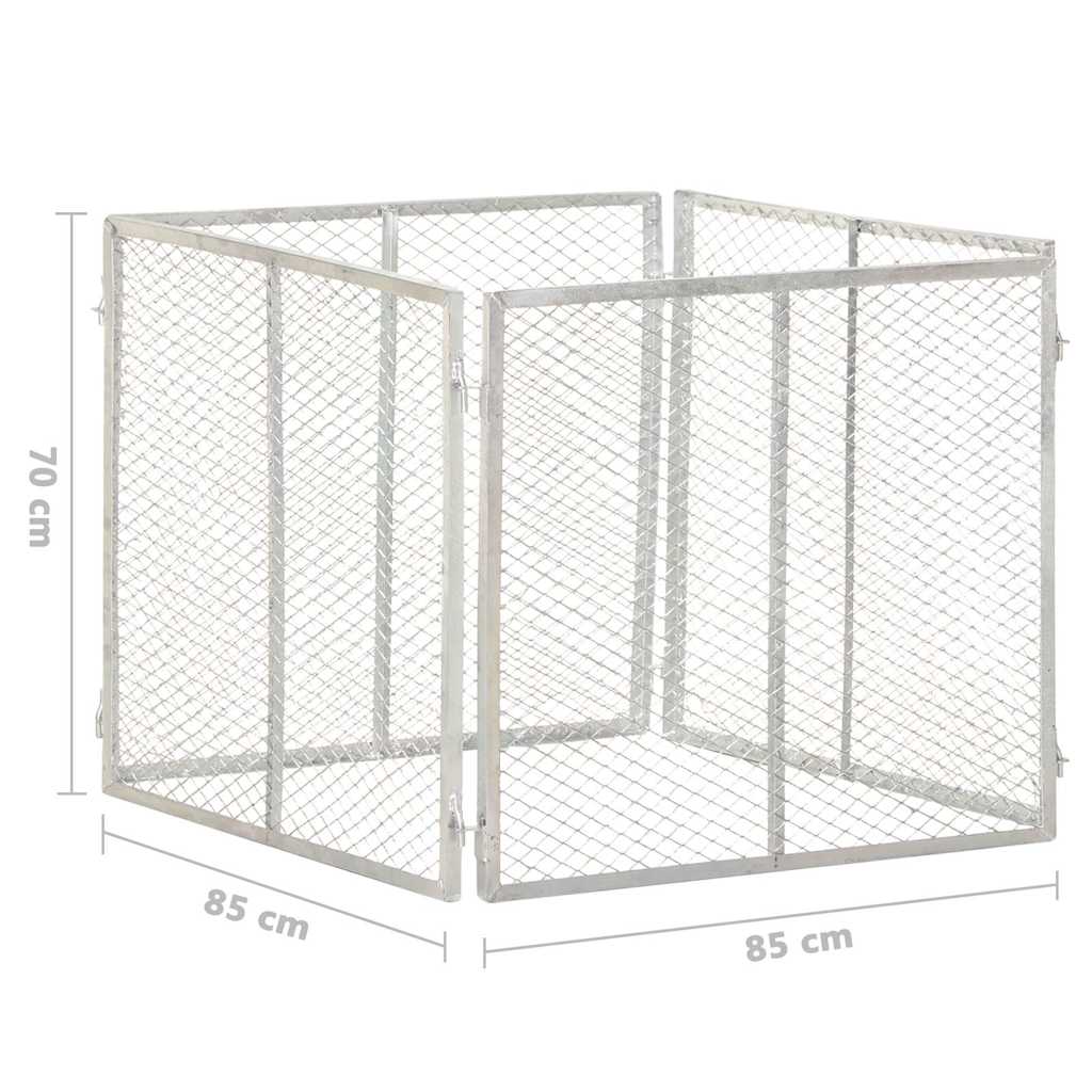 146149 vidaXL Garden Composter 85x85x70 cm Galvanised Iron