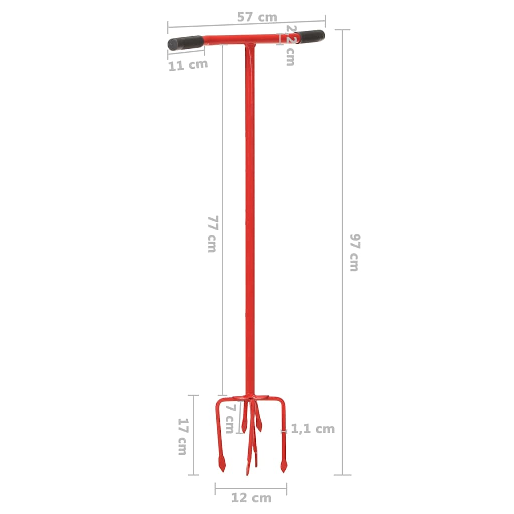 146153 vidaXL Garden Claw Red Steel