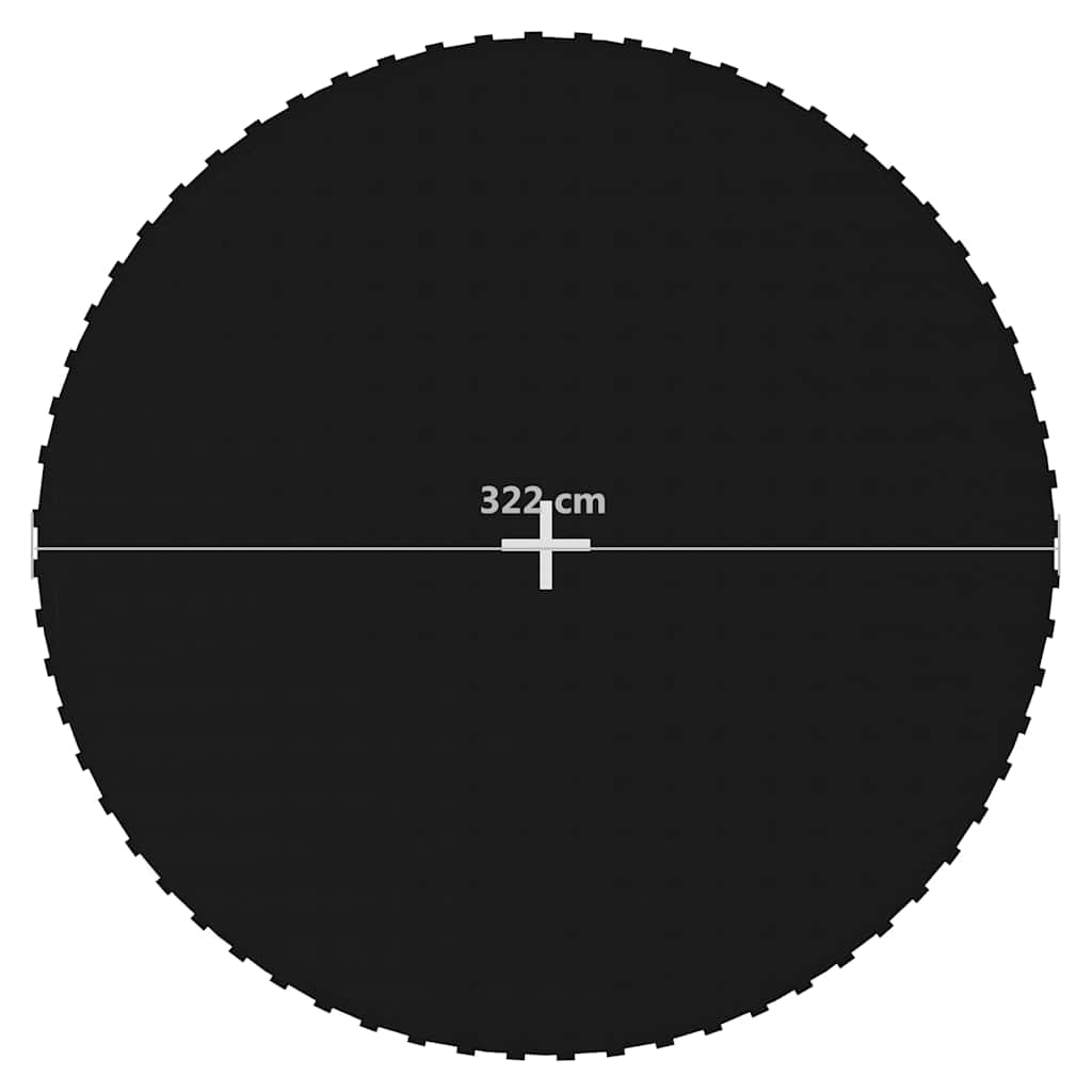 92404 vidaXL Jumping Mat Fabric Black for 12 Feet/3,66 m Round Trampoline