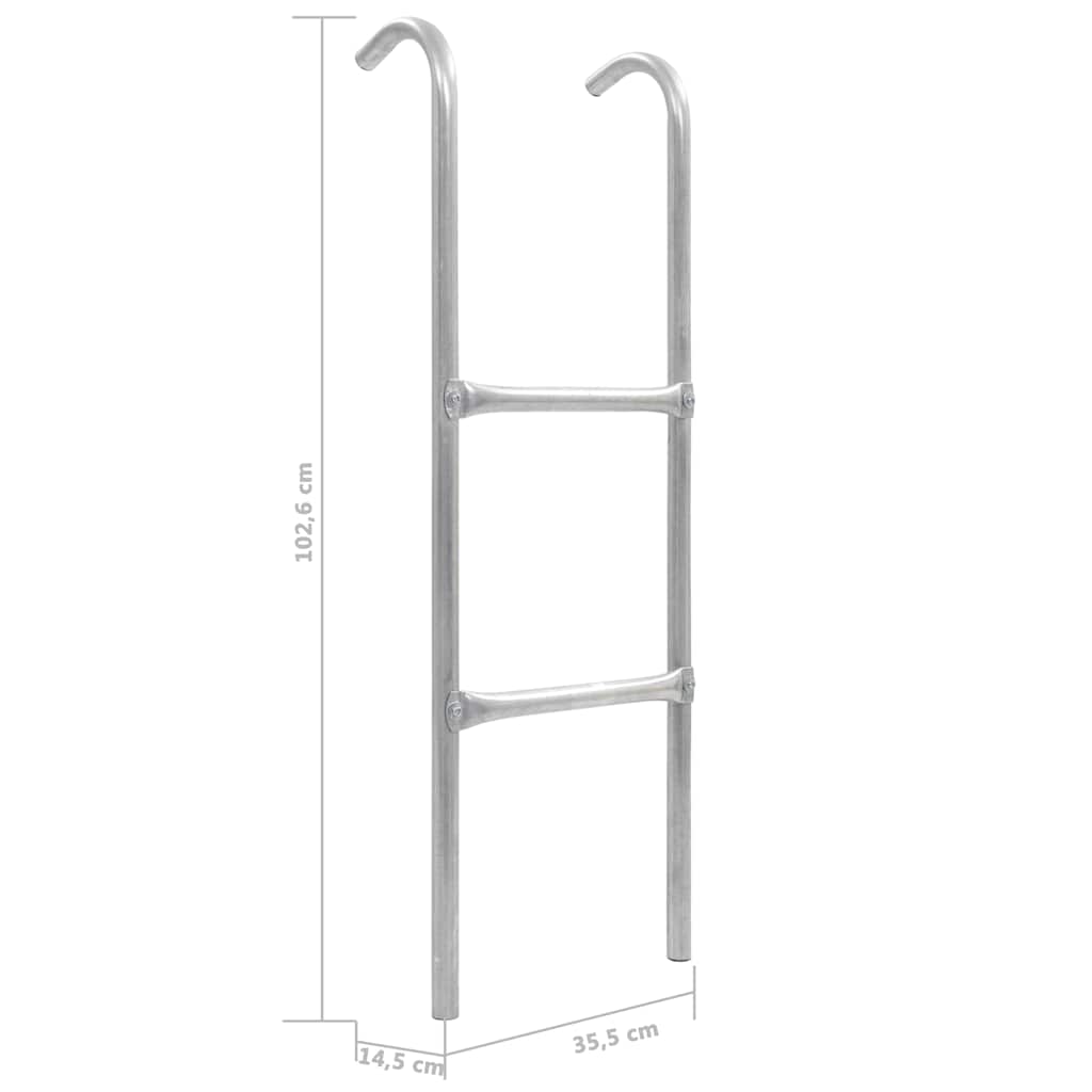 92409 vidaXL 2-Step Trampoline Ladder Steel Silver 102,6 cm