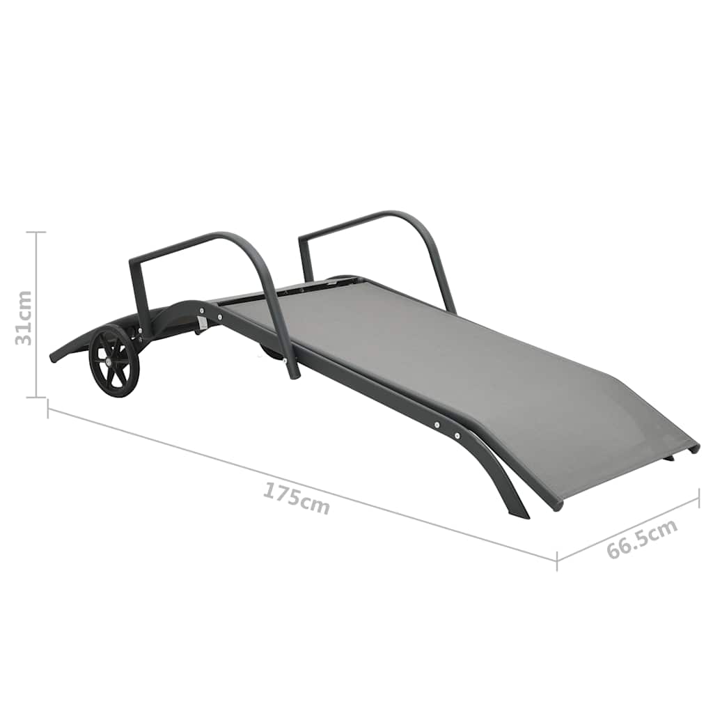 47845 vidaXL Sun Lounger Steel and Textilene