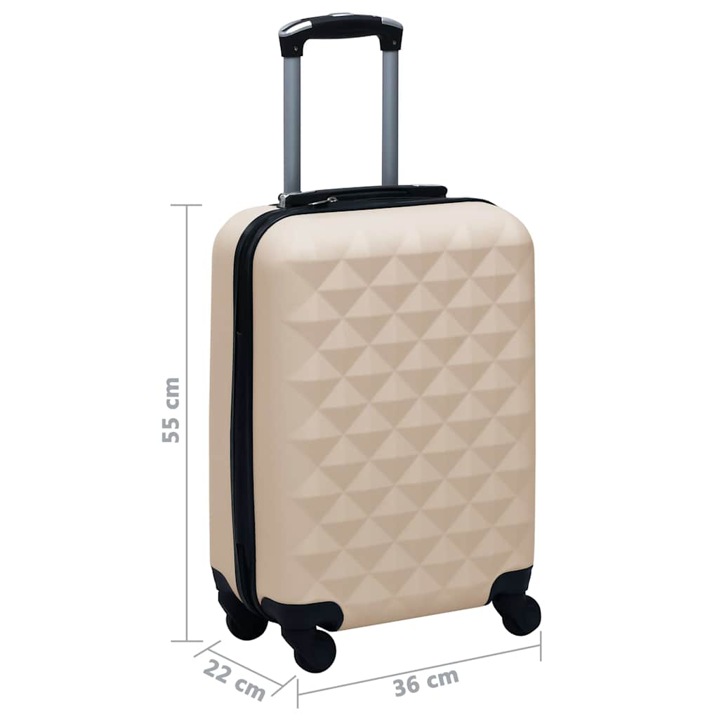 92421 vidaXL Hardcase Trolley Gold ABS