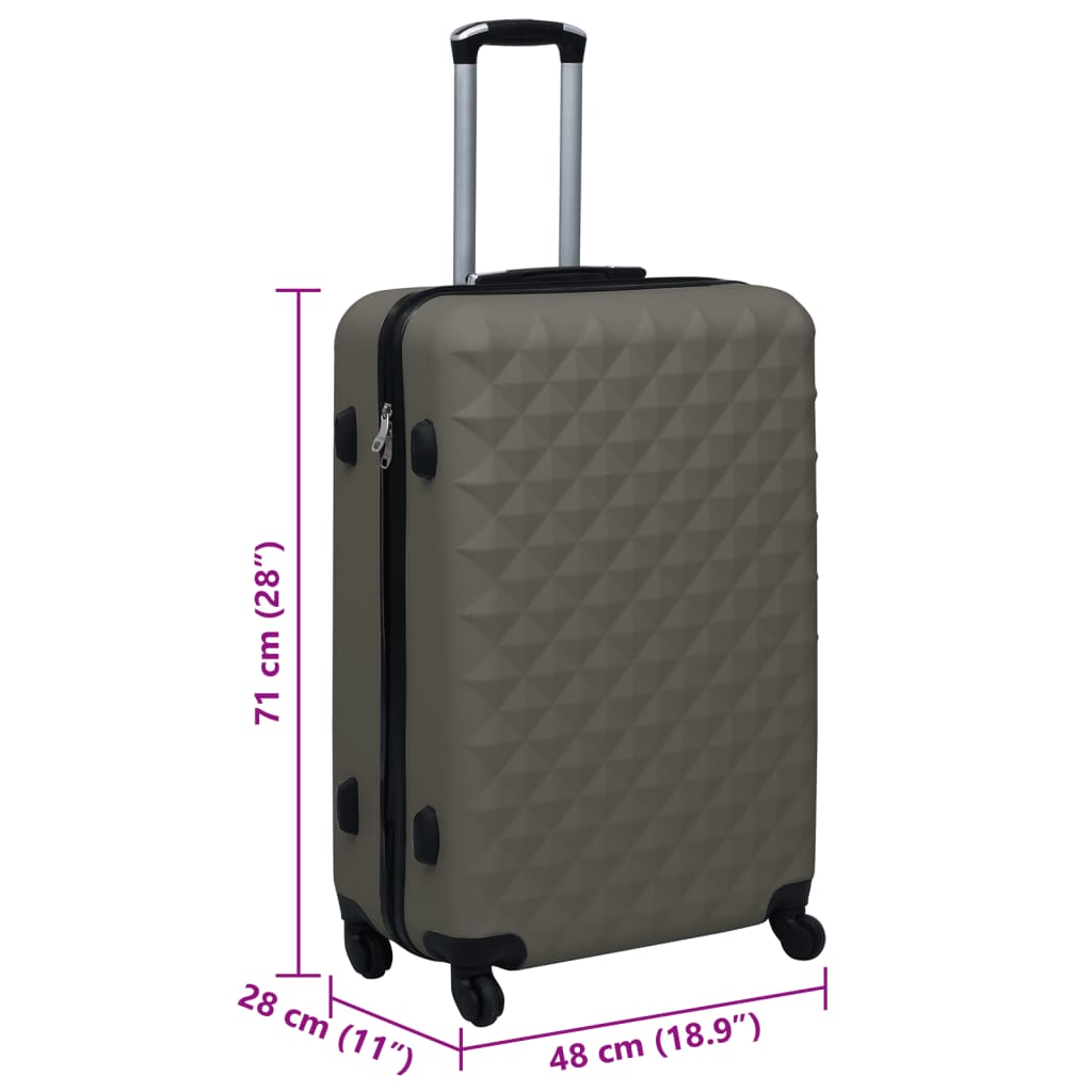vidaXL Hardcase Trolley Anthracite ABS