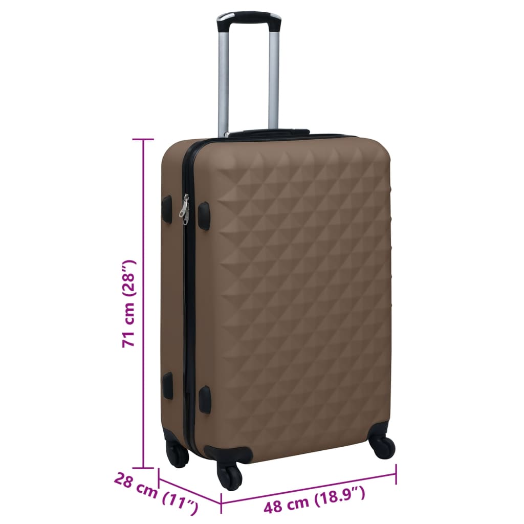 vidaXL Hardcase Trolley Brown ABS