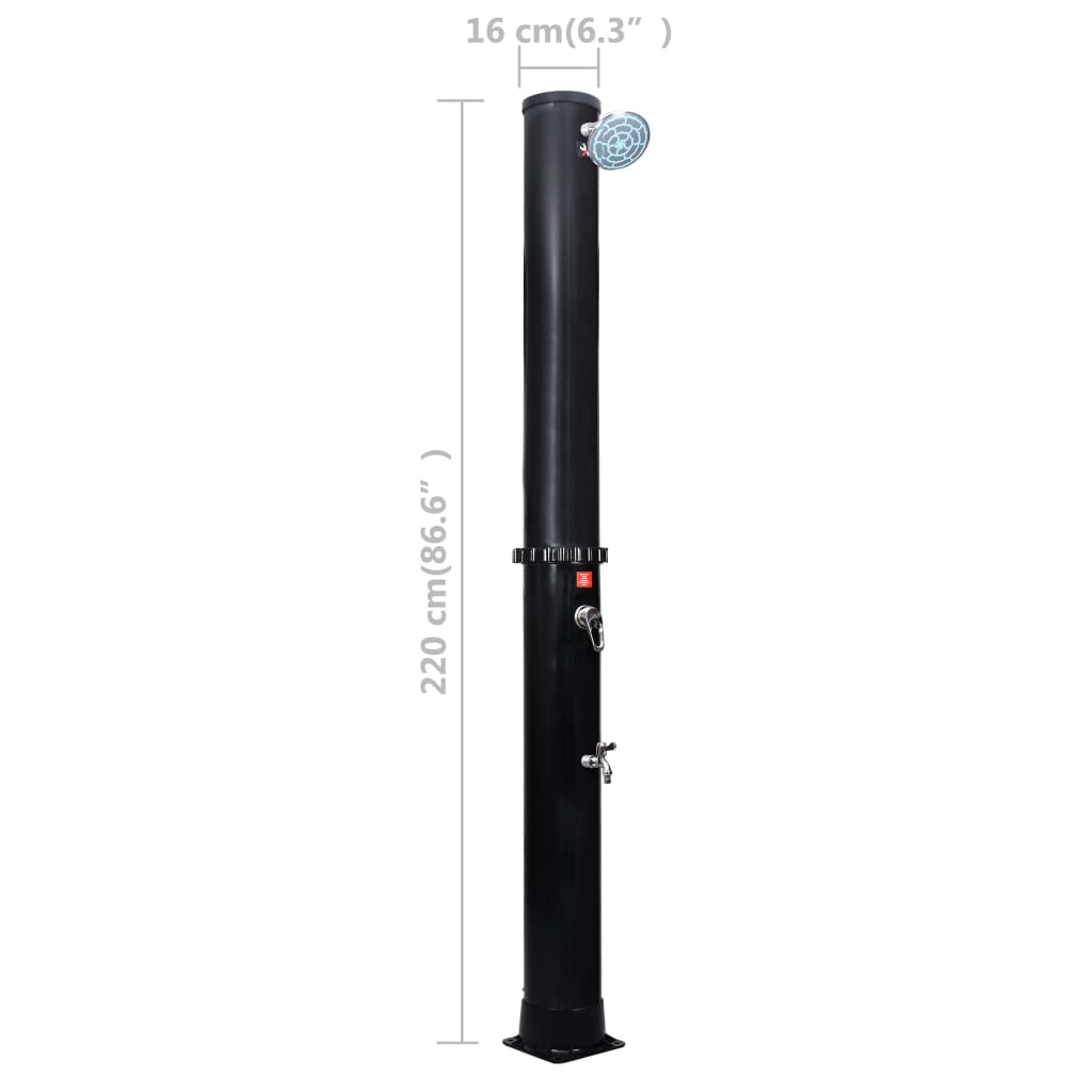 Outdoor Solar Shower with Shower Head and Faucet 40 L