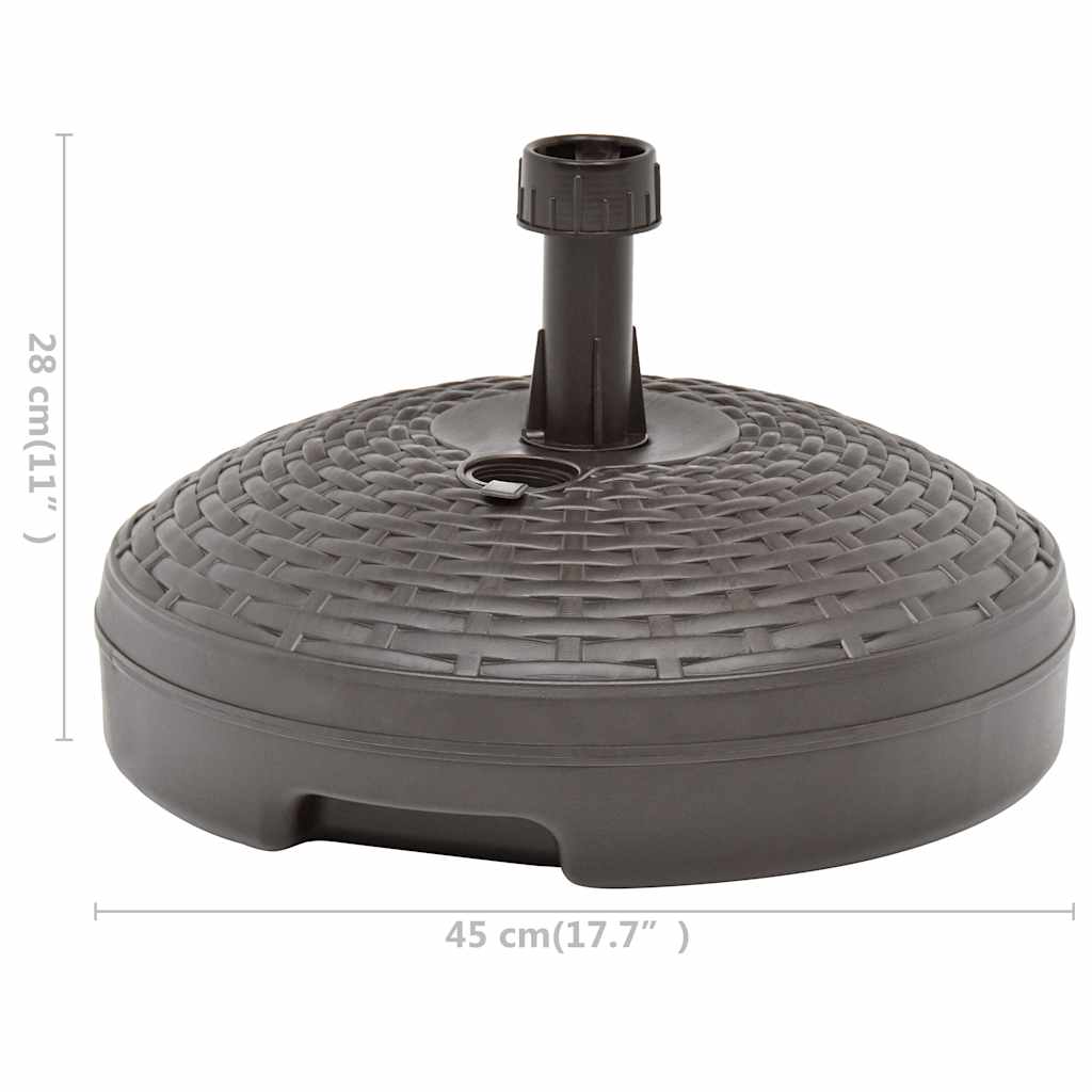 Umbrella Base Sand/Water Filled 20 L Brown Plastic Rattan
