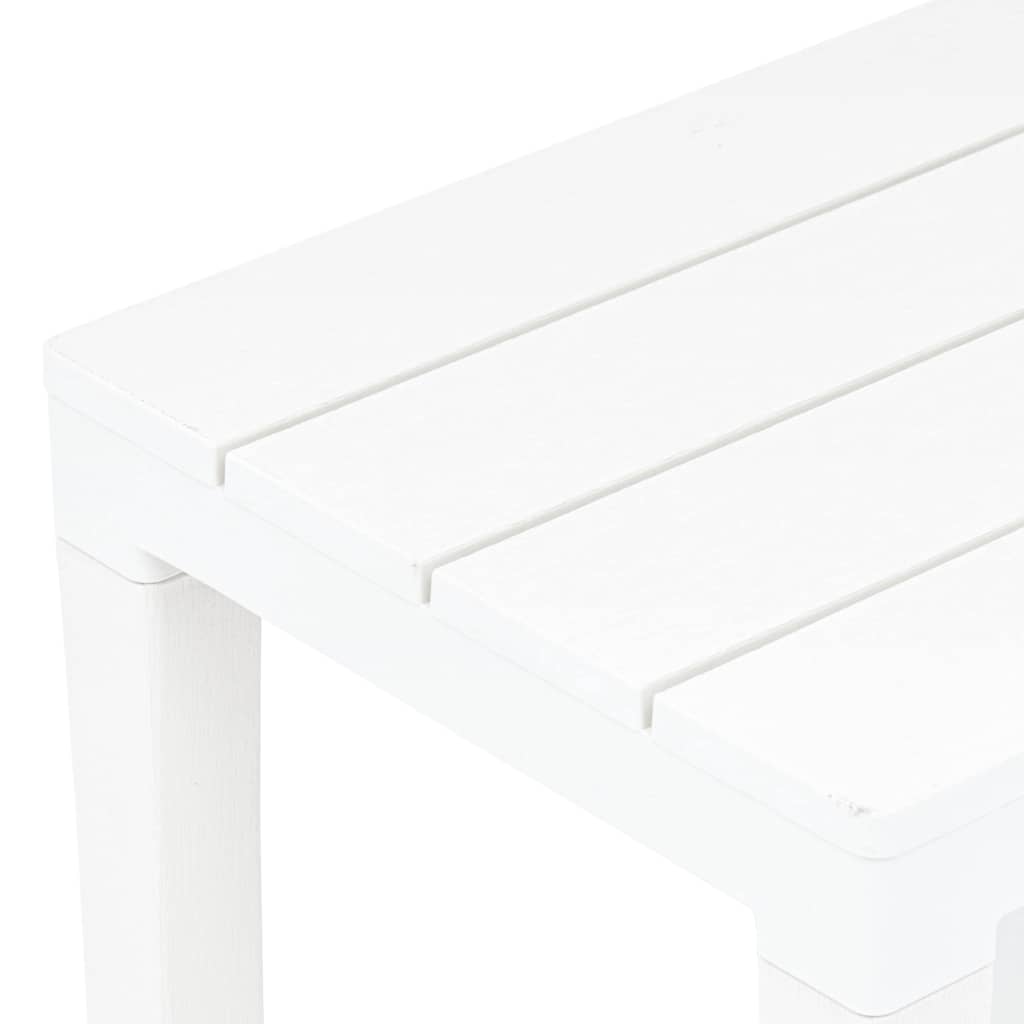 48777 vidaXL Garden Table with 2 Benches Plastic White