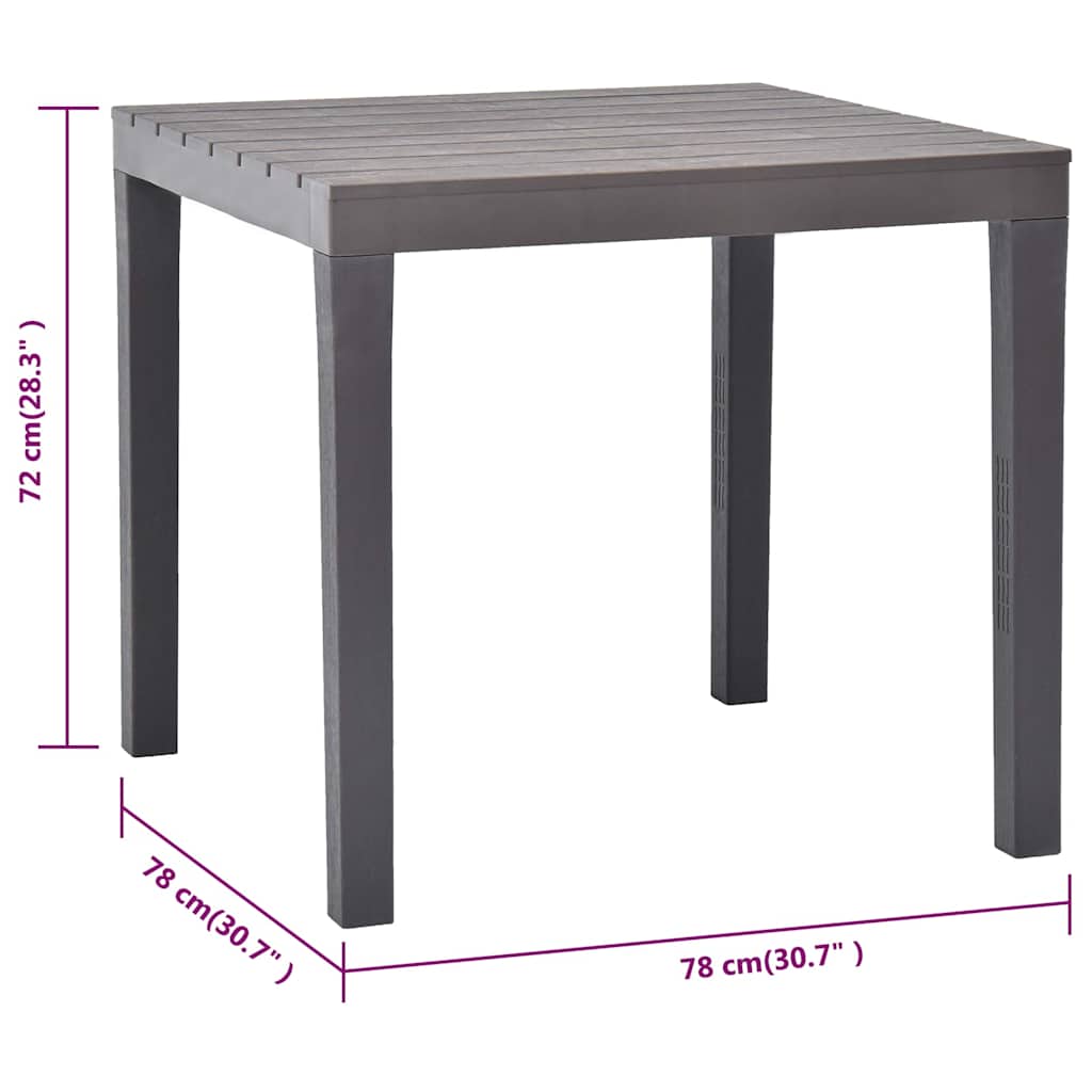 48779 vidaXL Garden Table with 2 Benches Plastic Brown