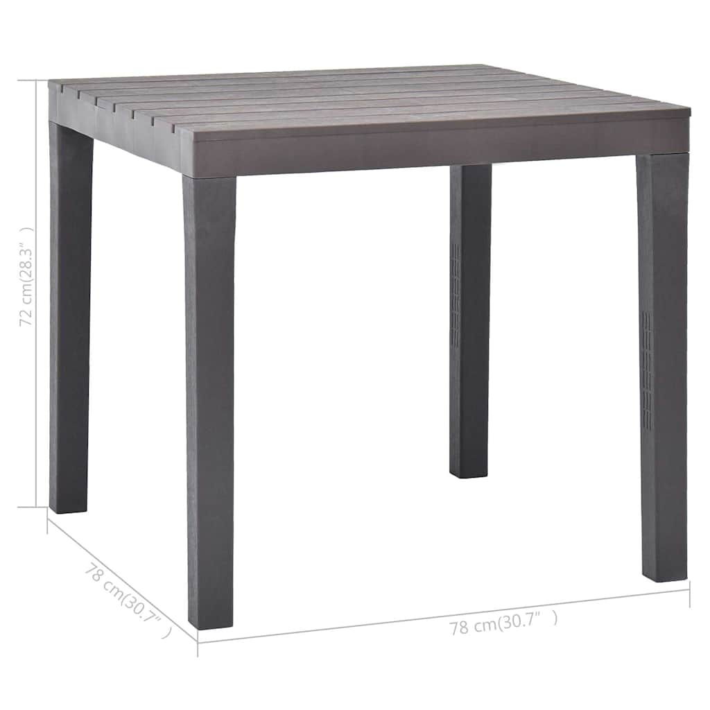48785 vidaXL Garden Table Mocca 78x78x72 cm Plastic