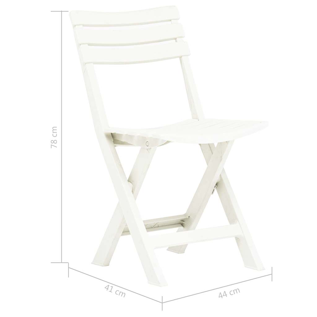 Folding Chairs 2 pcs Plastic White