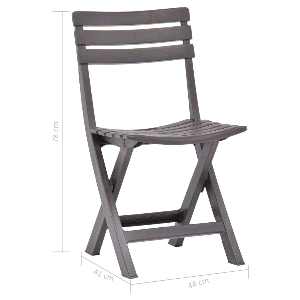 Folding Chairs 2 pcs Plastic Mocha