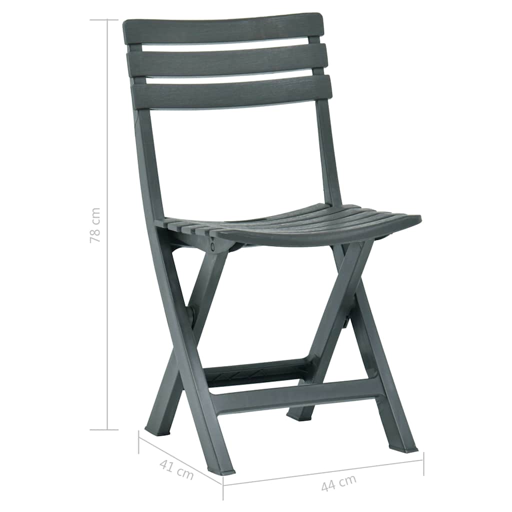 Folding Folding Chair 2 pcs Plastic Green
