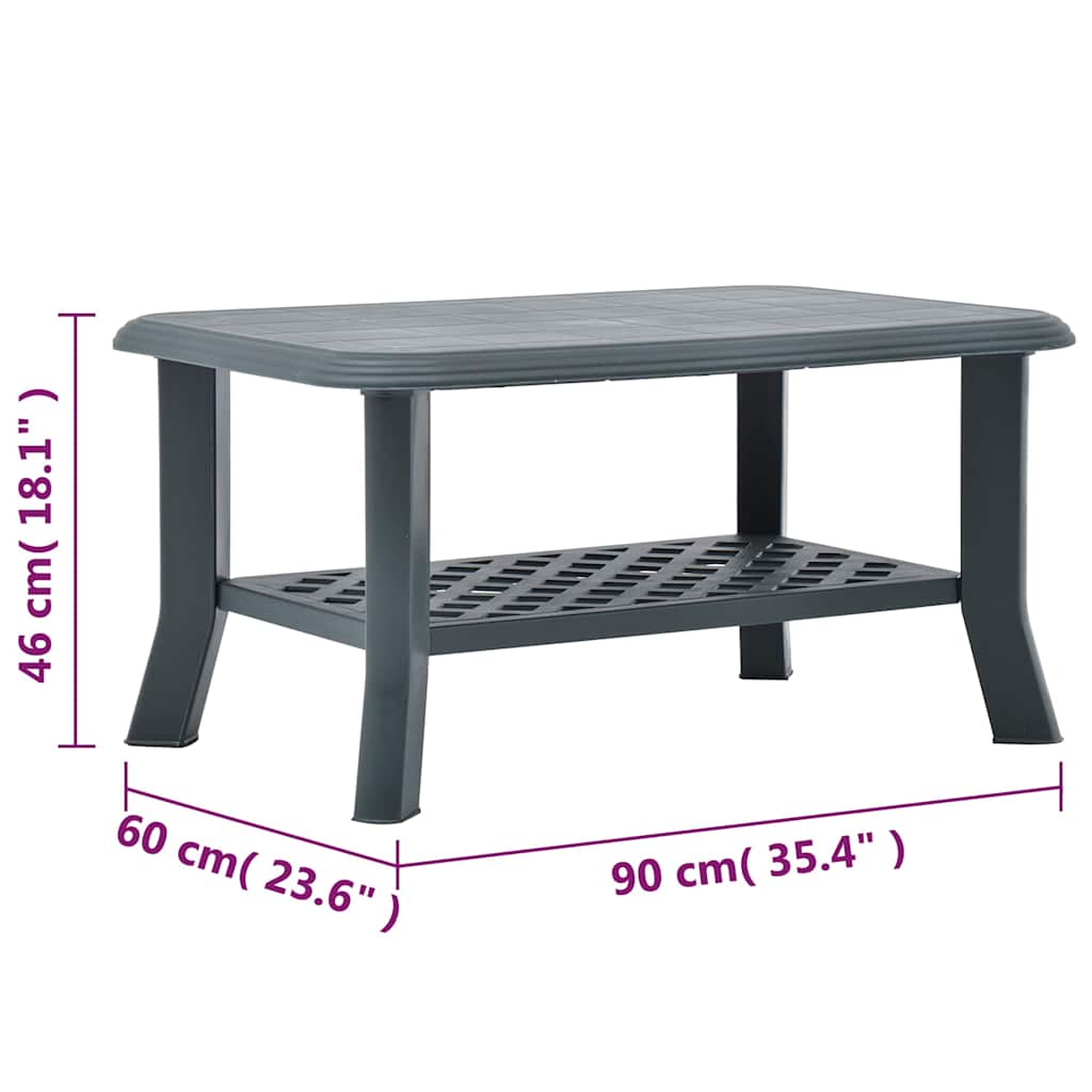 48794 vidaXL Coffee Table Green 90x60x46 cm Plastic