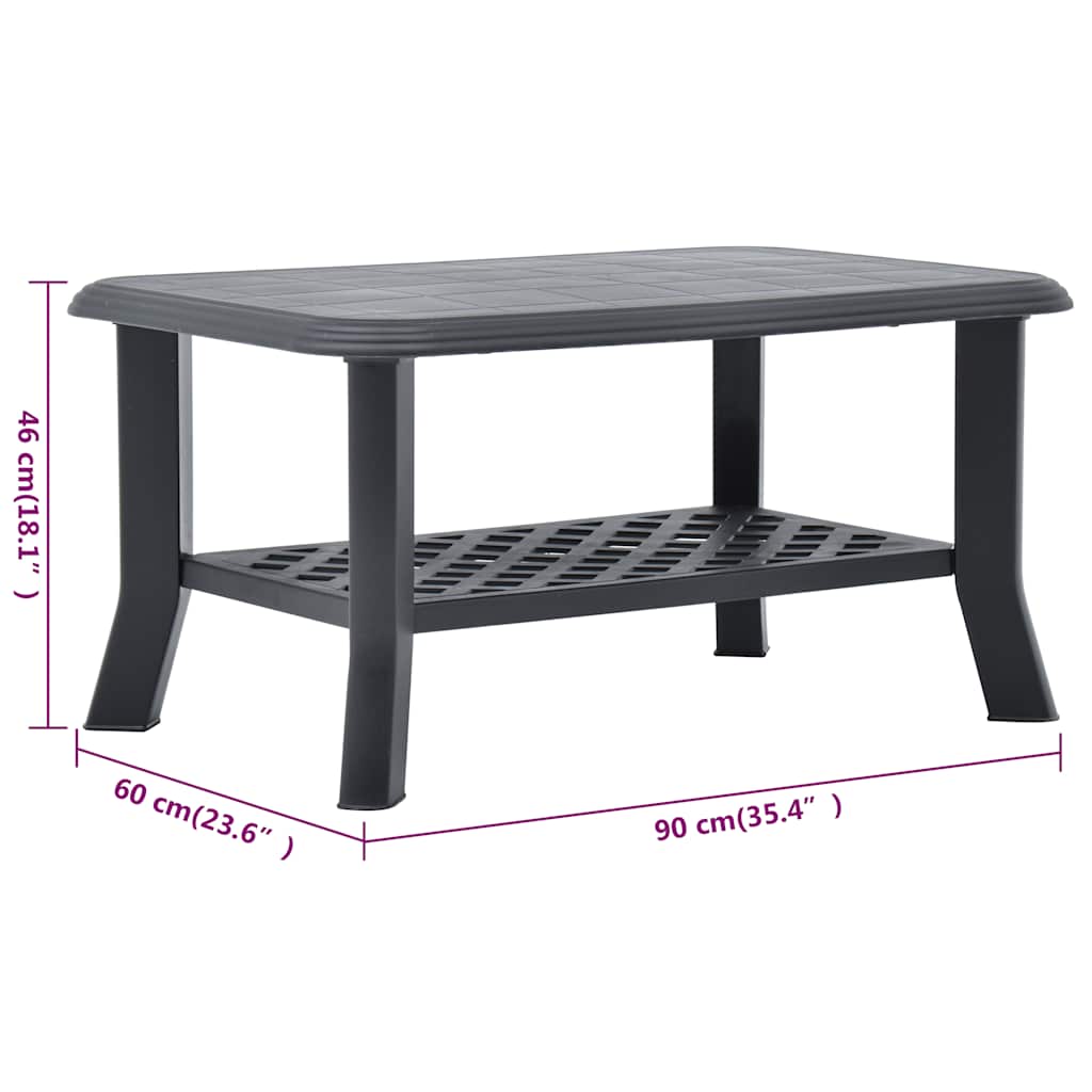 48795 vidaXL Coffee Table Anthracite 90x60x46 cm Plastic