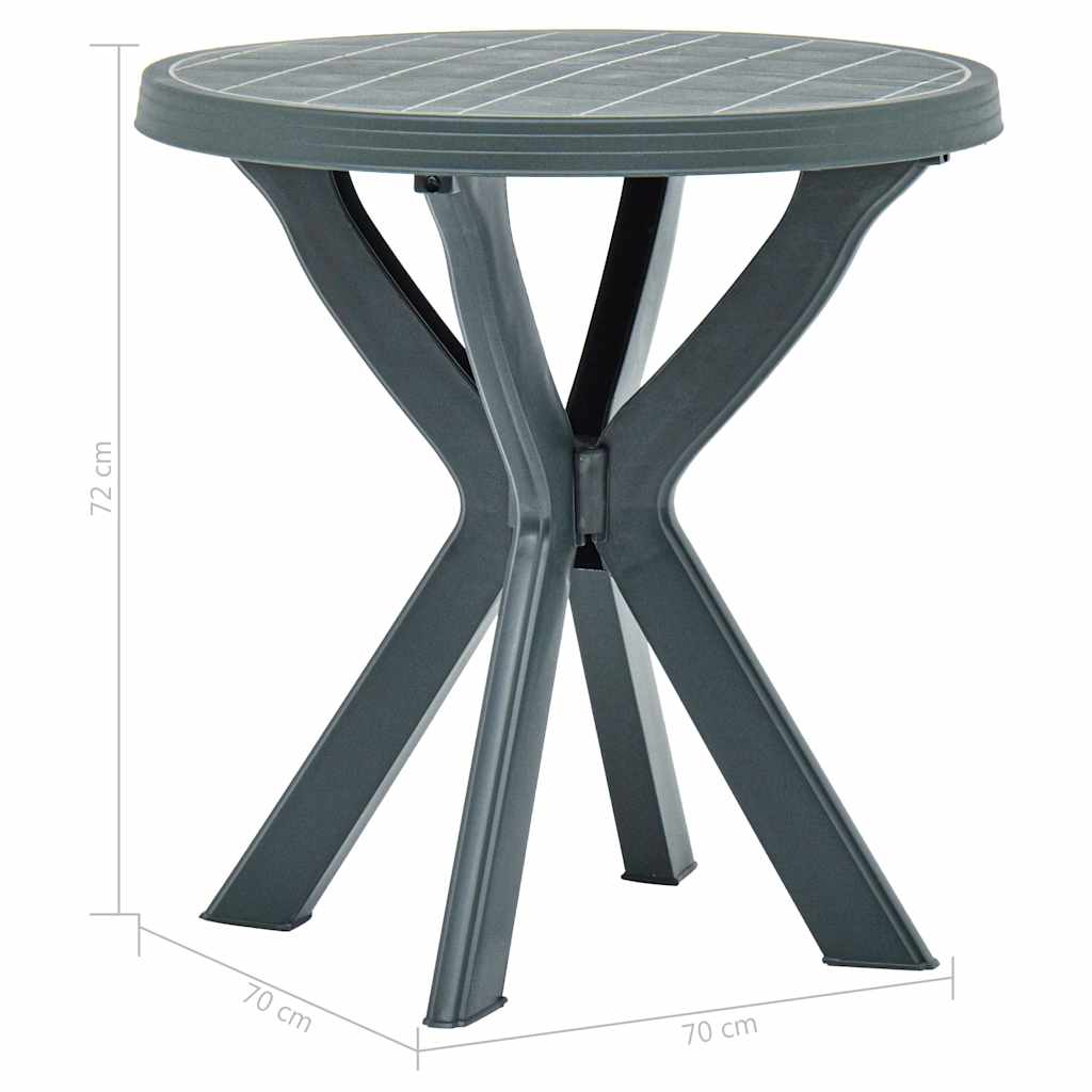48797 vidaXL Bistro Table Green Ø70 cm Plastic