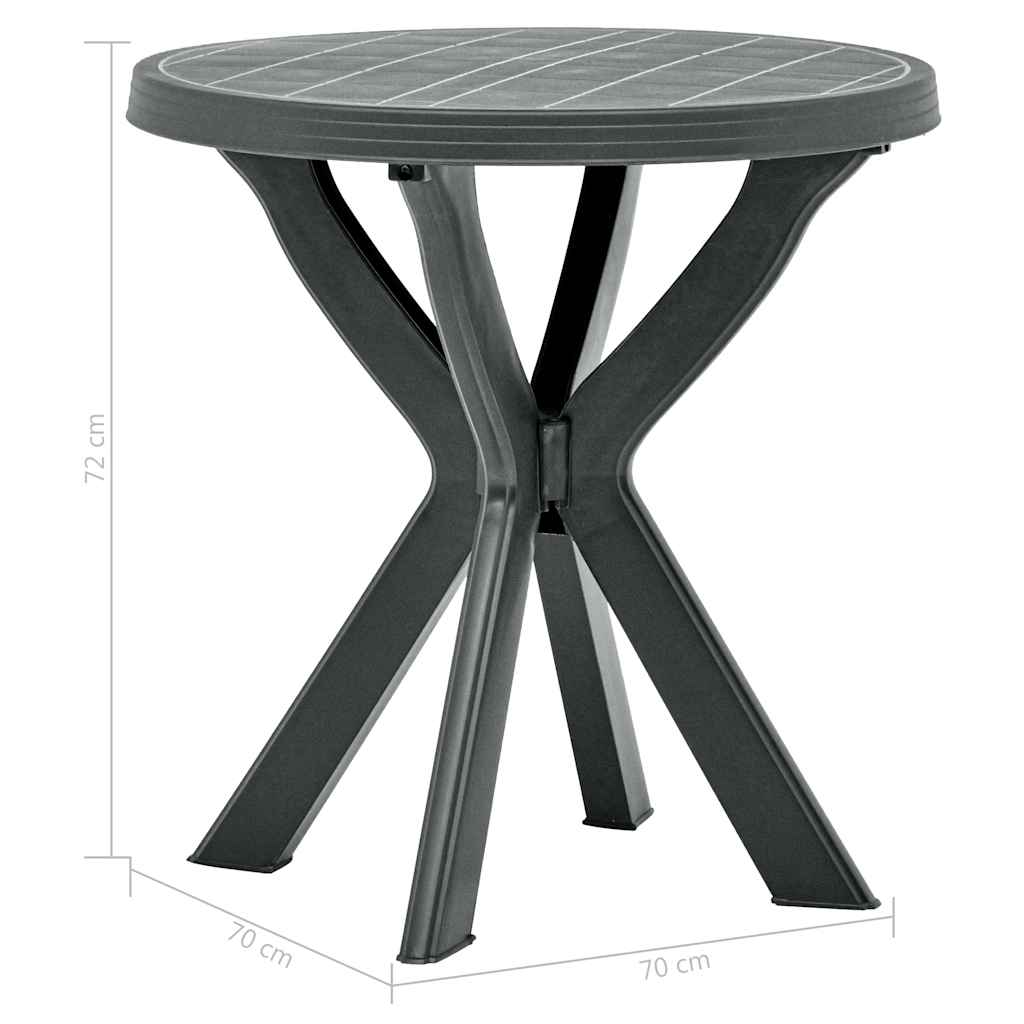 48798 vidaXL Bistro Table Anthracite Ø70 cm Plastic