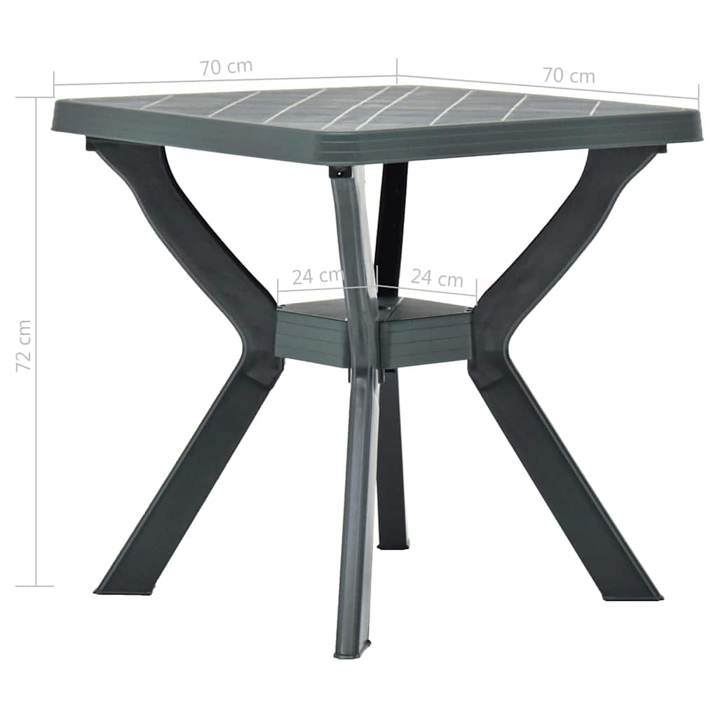 48800 vidaXL Bistro Table Green 70x70x72 cm Plastic