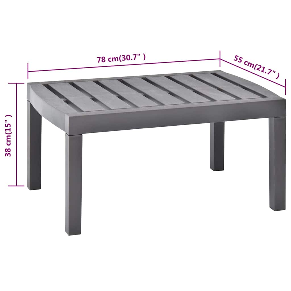 48816 vidaXL Garden Table Mocha 78x55x38 cm Plastic