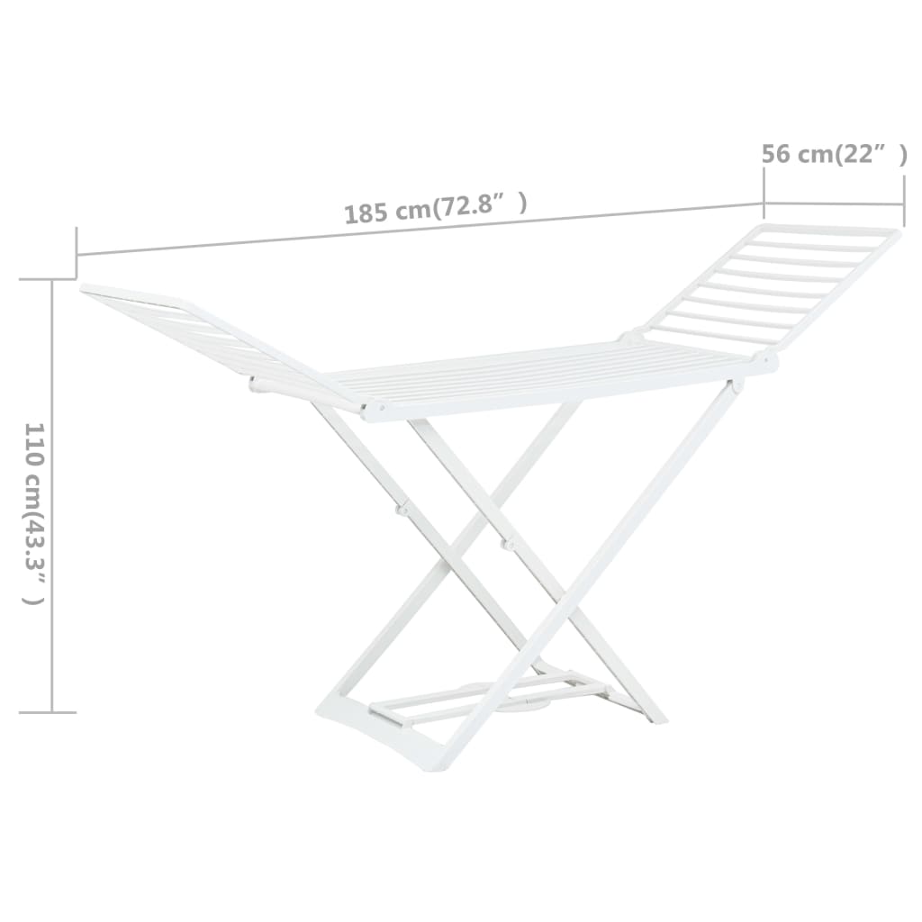 Folding Clothes Dry Rack White Plastic