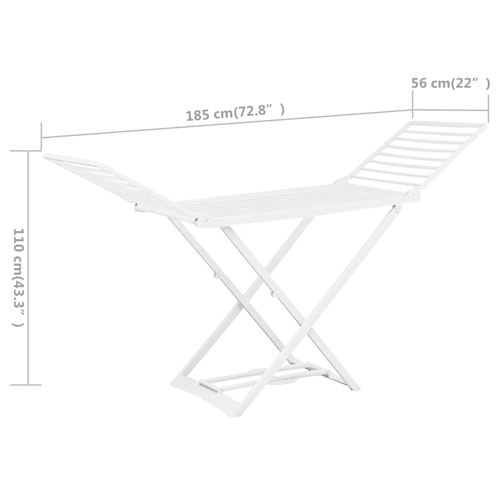 Folding Clothes Dry Rack White Plastic